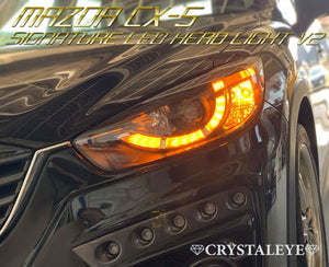 CRYSTAL EYE LATE-LOOK LED POSITION BUILT-IN PROJECTOR HEADLIGHT V2 [SEQUENTIAL TURN SIGNAL SPECIFICATION] BLACK FOR MAZDA CX-5 KE ZENKI S319BK