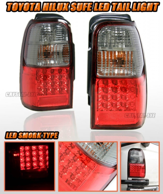 CRYSTAL EYE LED TAIL LAMP (RARE RED SMOKE TYPE) FOR TOYOTA HILUX SURF 180 185  L036RS