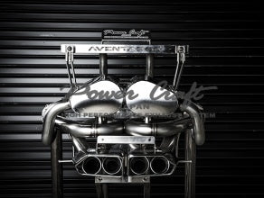 POWER CRAFT HYBRID EXHAUST MUFFLER SYSTEM SQUARE TAIL BLACK TAIL WITH RACING STRAIGHT CATALYZER FOR LAMBORGHINI AVENTADOR LP700 LP720 P-LA340102-SE