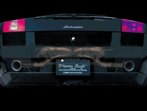 POWER CRAFT HYBRID EXHAUST MUFFLER SYSTEM 2 PIECES OUT BLACK TAIL FOR LAMBORGHINI GALLARDO P-LA320102-BKT