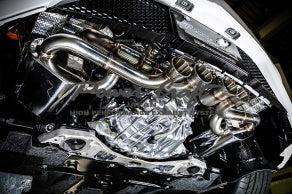POWER CRAFT HYBRID EXHAUST MUFFLER SYSTEM WITH RACING STRAIGHT CATALYZER INCLUDED WITH BLACK TAIL FOR HONDA NSX  P-HO160101-SE-BKT