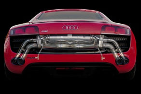 POWER CRAFT HYBRID EXHAUST MUFFLER SYSTEM WITH BLACK TAIL FOR AUDI R8 4.2 V8 SPIDER P-AU720101-BKT