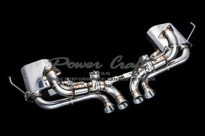 POWER CRAFT HYBRID EXHAUST MUFFLER SYSTEM WITH RACING STRAIGHT CATALYZER INCLUDED WITH BLACK TAIL FOR HONDA NSX  P-HO160101-SE-BKT