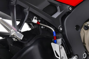 PLOT SWAGE-LINE PRO REAR BRAKE HOSE KIT RED AND BLUE ALUMINUM FITTINGS CLEAR HOSE FOR HONDA CBR1000RR SP ABS SAP0033R