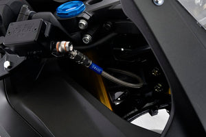 PLOT SWAGE-LINE PRO FRONT BRAKE HOSE KIT STAINLESS STEEL FITTINGS BLACK SMOKE HOSE FOR HONDA CBR250RR ABS STPB0037FS