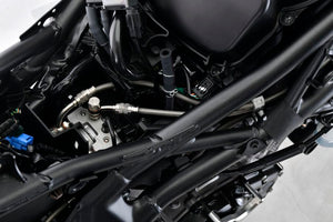 PLOT SWAGE-LINE PRO FRONT BRAKE HOSE KIT STAINLESS STEEL FITTINGS BLACK SMOKE HOSE FOR HONDA CBR250RR ABS STPB0037FS