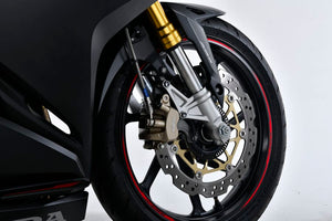 PLOT SWAGE-LINE PRO FRONT BRAKE HOSE KIT STAINLESS STEEL FITTINGS BLACK SMOKE HOSE FOR HONDA CBR250RR ABS STPB0037FS