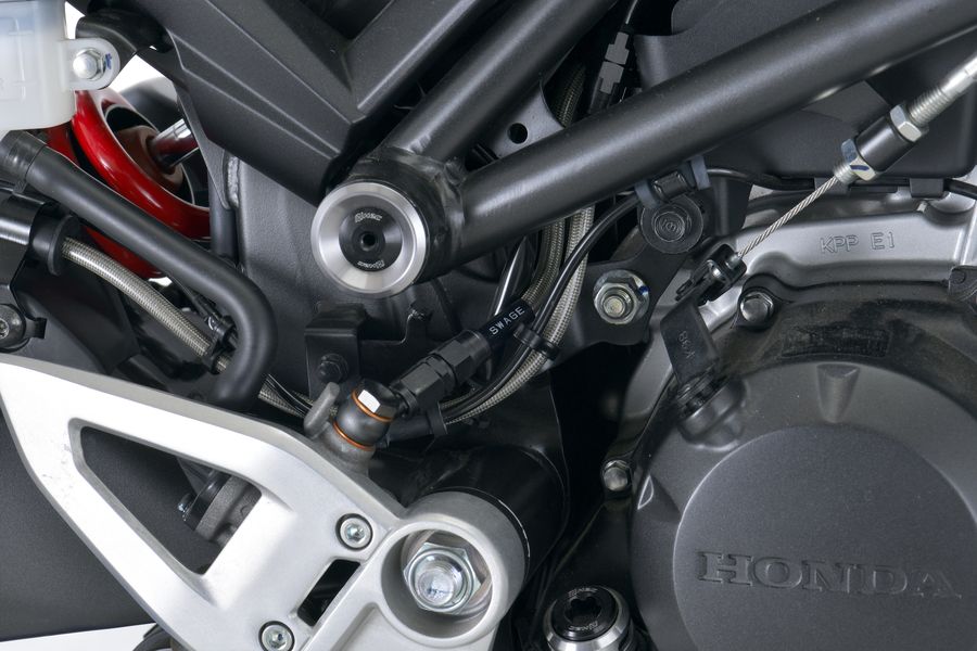 PLOT SWAGE-LINE PRO REAR BRAKE HOSE KIT STAINLESS STEEL FITTINGS CLEAR HOSE FOR HONDA CB125R STP0040R