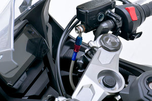 PLOT SWAGE-LINE PRO FRONT BRAKE HOSE KIT BI-PIECE BLACK STAINLESS STEEL FITTINGS CLEAR HOSE FOR HONDA CBR650R BTP0045FB