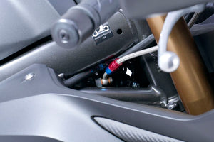 PLOT SWAGE-LINE PRO FRONT BRAKE HOSE KIT BI-PIECE BLACK STAINLESS STEEL FITTINGS CLEAR HOSE FOR HONDA CBR650R BTP0045FB