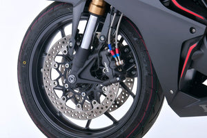 PLOT SWAGE-LINE PRO FRONT BRAKE HOSE KIT BI-PIECE BLACK STAINLESS STEEL FITTINGS BLACK SMOKE HOSE FOR HONDA CBR650R BTPB0045FB
