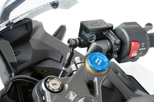 PLOT SWAGE-LINE PRO FRONT BRAKE HOSE KIT BLACK STAINLESS STEEL FITTINGS CLEAR HOSE FOR HONDA CBR250RR BTP0056FS