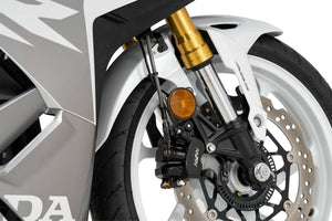 PLOT SWAGE-LINE PRO FRONT BRAKE HOSE KIT BLACK STAINLESS STEEL FITTINGS CLEAR HOSE FOR HONDA CBR250RR BTP0056FS
