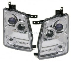 CRYSTAL EYE DIAMOND LED SQUID RING PROJECTOR HEADLIGHTS (CHROME TYPE) FOR MAZDA AZ WAGON MJ21S 22S J121CR