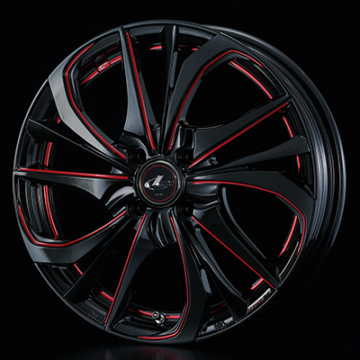 WEDS LEONIS TE 17X6.5J +50 4H 100 BK-SC RED BKMC 0038755