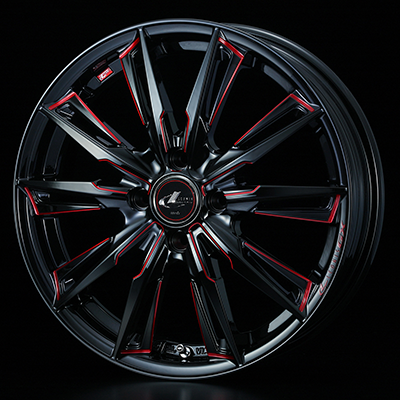 WEDS LEONIS GX 17X6.5J +42 4H 100 BK-SC RED BKMC 0039348