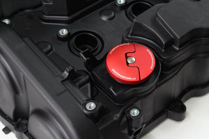 M&M HONDA OIL FILLER CAP HYBRID RACING V2 SLIM RED FOR HONDA CIVIC FL5 00015-OFC-HR01-R