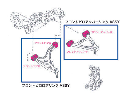 REVOLUTION FRONT PILLOW UPPER LINK ASSY (HIGH CASTER SPECIFICATION) FOR MAZDA RX-8 SE3P RSE3-PFUAHC
