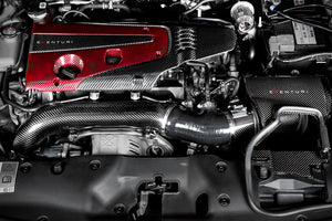 M&M HONDA RED CARBON KEVLAR ENGINE COVER VENTURI FOR CIVIC FK8 00405-FK8-M004