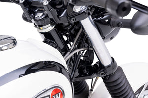 PLOT SWAGE-LINE PRO FRONT BRAKE HOSE KIT BLACK STAINLESS STEEL FITTINGS CLEAR HOSE FOR KAWASAKI W230 BTP0601FS