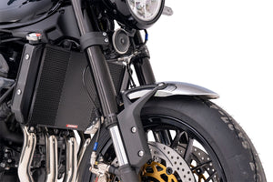 PLOT SWAGE-LINE PRO FRONT BRAKE HOSE KIT TRI-PIECE BLACK STAINLESS STEEL FITTINGS CLEAR HOSE FOR KAWASAKI Z900RS BREMBO CALIPER SPEC BTP0605FT