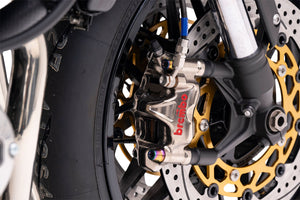 PLOT SWAGE-LINE PRO FRONT BRAKE HOSE KIT TRI-PIECE STAINLESS STEEL FITTINGS BLACK SMOKE HOSE FOR KAWASAKI Z900RS BREMBO SPEC STPB0603FT