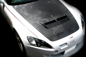M&M HONDA PLAIN WEAVE CARBON BONNET WITH DUCT ALL CARBON TYPE S1 FOR S2000 AP1 AP2 01100-AP1-S001