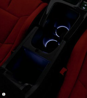 HONDA CENTER CONSOLE BOX & DRINK HOLDER ILLUMINATION LED WHITE ILLUMINATION FOR 6MT VEHICLES FOR HONDA CIVIC FL1  08E16-T43-B00B