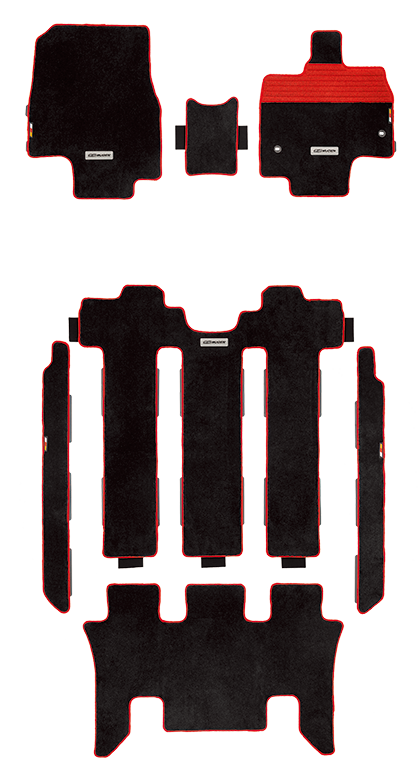 MUGEN Sports Mat Black-Red  For STEPWGN RP1 RP2 RP3 RP4 08P15-XNBC-K0S0-RD