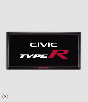 HONDA SET OF LICENSE FRAME (FOR FRONT AND REAR) + LICENSE PLATE LOCK BOLT (WITH LOGO STICKER) FOR HONDA CIVIC TYPE R FL5 08Z01-PS5-011H