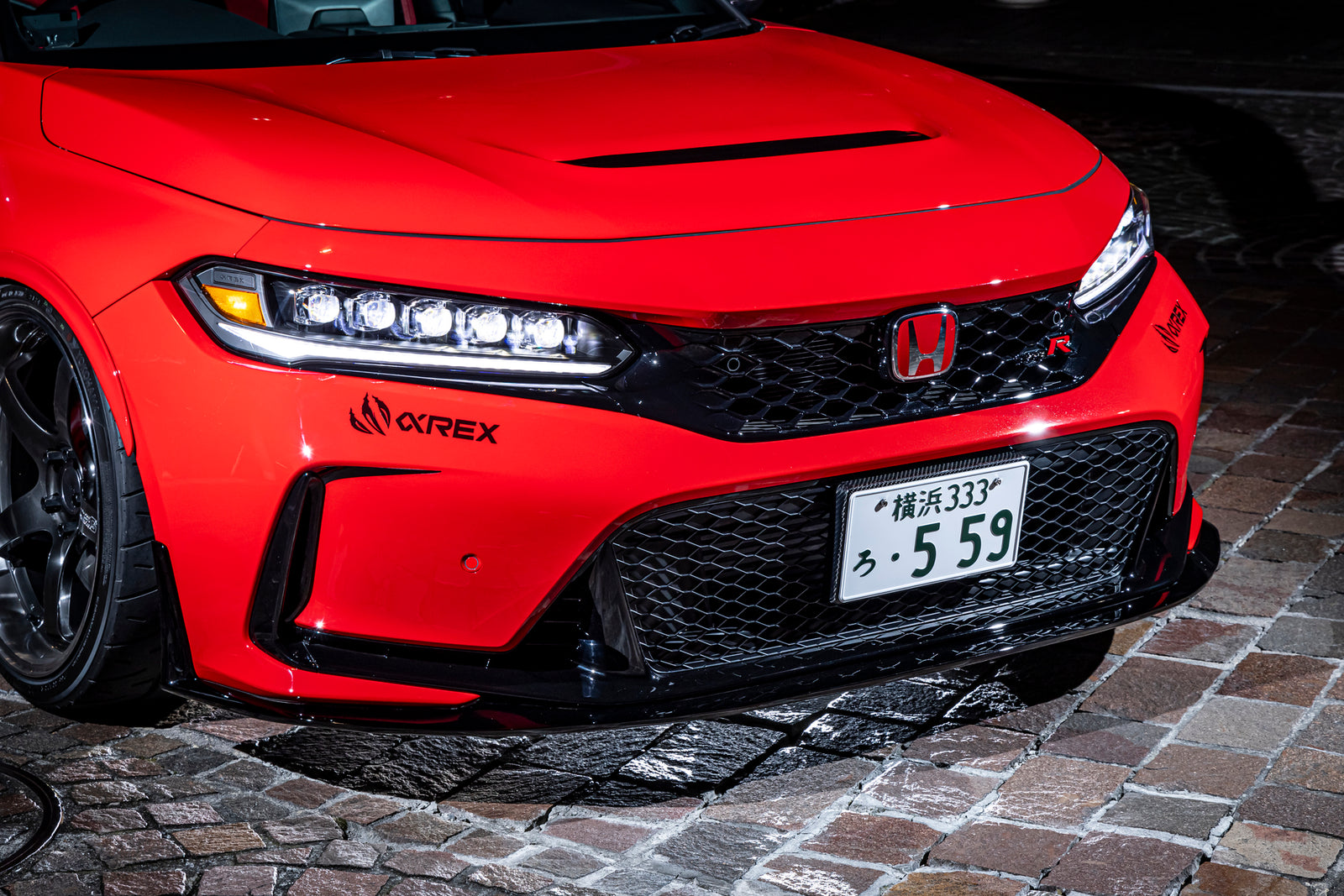 MAX ORIDO FRONT LIP SPOILER + SIDE FIN SOLID BLACK FOR HONDA CIVIC FL5 AKE-FL5-FLS-BK