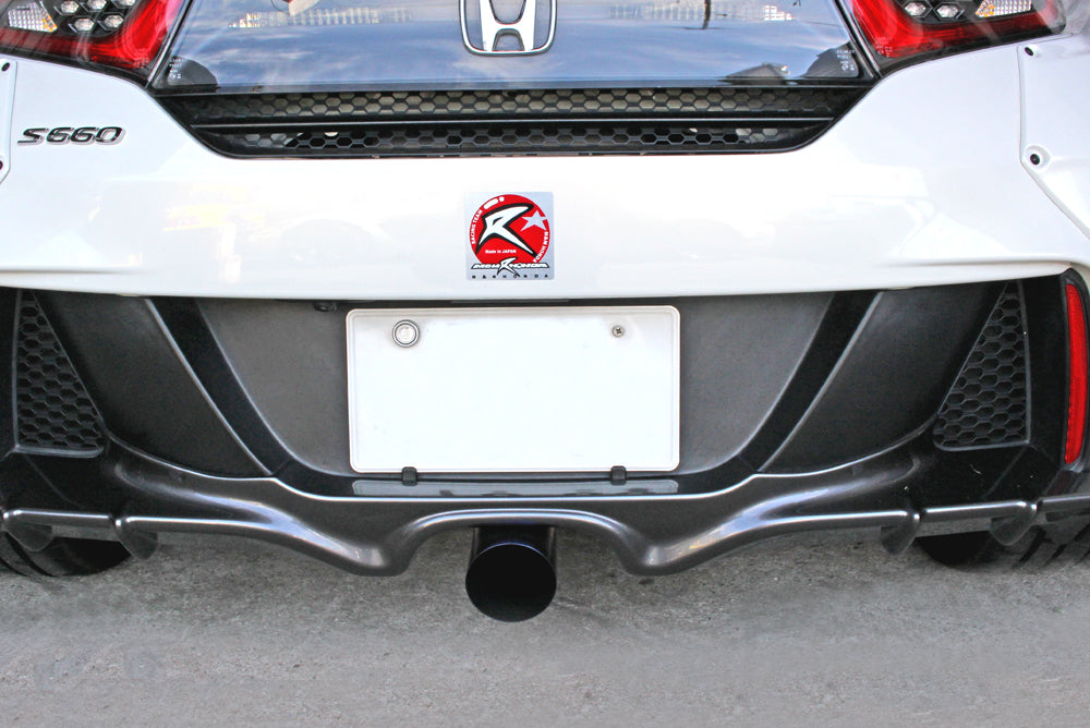 M&M HONDA SUPER TITANIUM 70Φ SINGLE MUFFLER, CENTER PIPE FOR S660 JW5 00500-JW5-S002