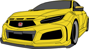 M&M HONDA HYPER WIDE BODY KIT TYPE MR01 MODEL FOR CIVIC FK8 FK7 01010-FK8-MR01