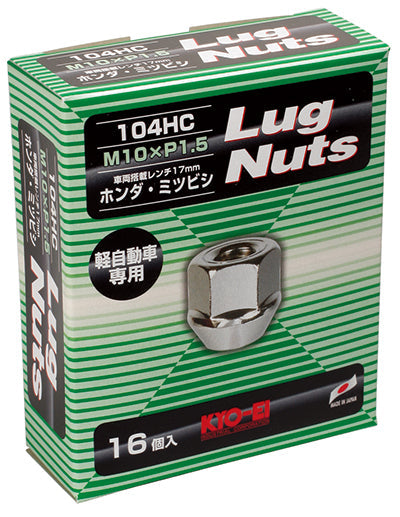 KYO-EI LUG NUT SCREW DIAMETER 10MM MINI VEHICLES (M10xP1.5) THROUGH TYPE 104HC-16P