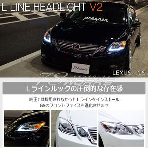 78WORKS LED FLOWING TURN SIGNAL L-LINE HEADLIGHT V2 CHROME + RELAY V1 FOR LEXUS 19 SERIES GS S273CR-V1