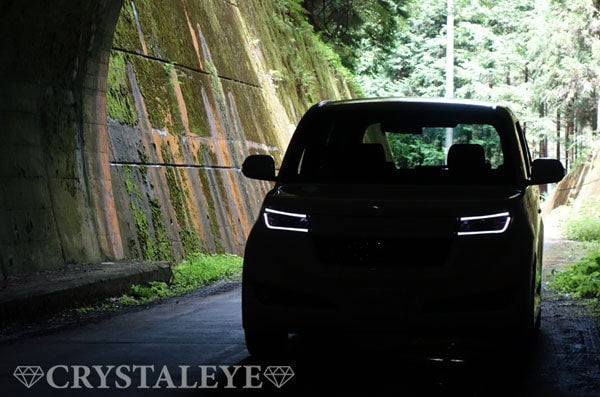 CRYSTAL EYE LED LIGHT BAR PROJECTOR HEADLIGHTS BLACK FOR TOYOTA BB QNC20  S151-BK