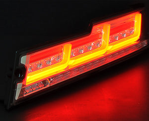 CRYSTAL EYE FIBER LED TAIL, FLOWING SEQUENTIAL TURN SIGNALS, BLACK FOR DAIHATSU HIJET CARGO ATRAI WAGON J254-BK