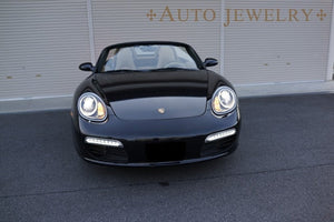 CRYSTAL EYE FIBER RING LED POSITION HEADLIGHT (FOR HALOGEN VEHICLES) BLACK AUTO JEWELRY FOR PORSCHE 987 BOXSTER CAYMAN ZENKI S210BK