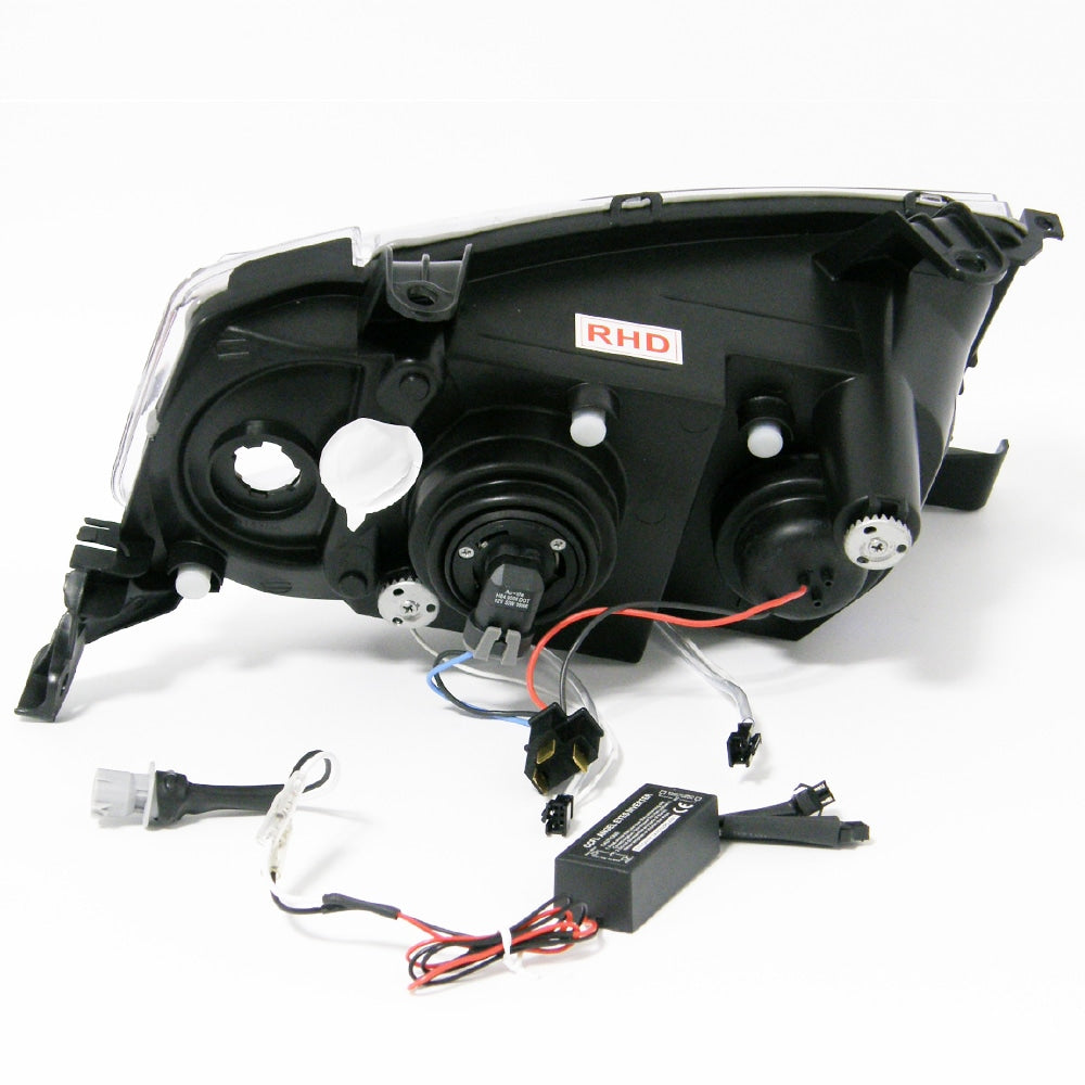 CRYSTAL EYE CCFL SQUID RING PROJECTOR HEADLIGHT AMBER REFLECTOR BLACK TYPE FOR TOYOTA BB NCP30  S359BK