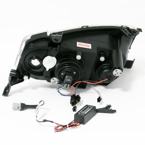 CRYSTAL EYE CCFL SQUID RING PROJECTOR HEADLIGHT AMBER REFLECTOR BLACK TYPE FOR TOYOTA BB NCP30  S359BK