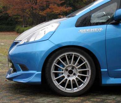 SEEKER FRP FRONT HALF SPOILER SILVER METALLIC FOR HONDA FIT GE  16000-GE8-AF2