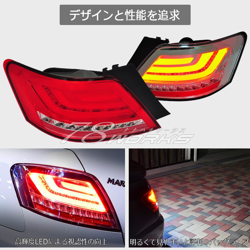 78WORKS FIBER LED TAIL LAMP WITH BLINKER V1 RED CLEAR FOR TOYOTA GRX120 SERIES MARK X L129