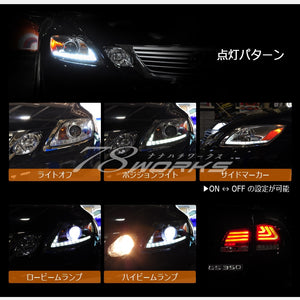 78WORKS LED FLOWING TURN SIGNAL L-LINE HEADLIGHT V2 CHROME + RELAY V2 FOR LEXUS 19 SERIES GS S273CR-V2