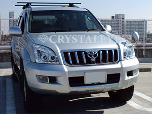 CRYSTAL EYE LED SQUID RING DOUBLE PROJECTOR LED HEADLIGHT CHROME FOR TOYOTA LAND CRUISER PRADO 120  L115-CR