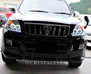 CRYSTAL EYE LED SQUID RING DOUBLE PROJECTOR LED HEADLIGHT CHROME FOR TOYOTA LAND CRUISER PRADO 120  L115-CR