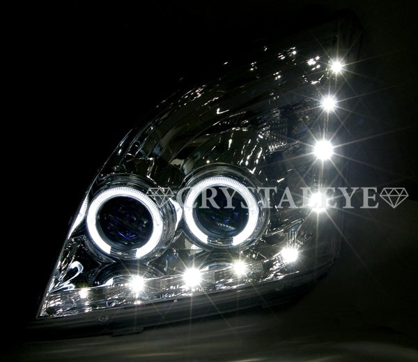 CRYSTAL EYE LED SQUID RING DOUBLE PROJECTOR LED HEADLIGHT BLACK FOR TOYOTA LAND CRUISER PRADO 120  L115-BK