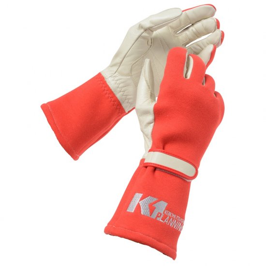 K1 PLANNING RACING GLOVES RED L RG003-RD-L