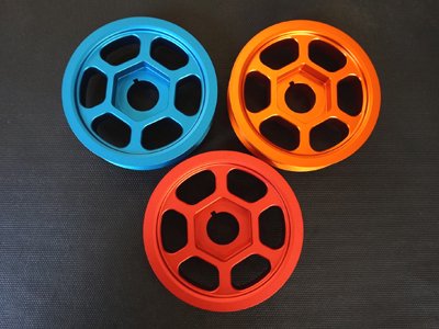 SEEKER LIGHTWEIGHT PULLEY 4-POINT SET RED ALUMITE FOR HONDA CIVIC FD2  11500-FD2-401