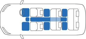 KARO GRAN SISAL BLUE BLACK FLOOR MATS FOR Mitsubishi Delica Space Gear PA, PD, PE#W GRAN-SISAL-1012-BLUE-BLACK