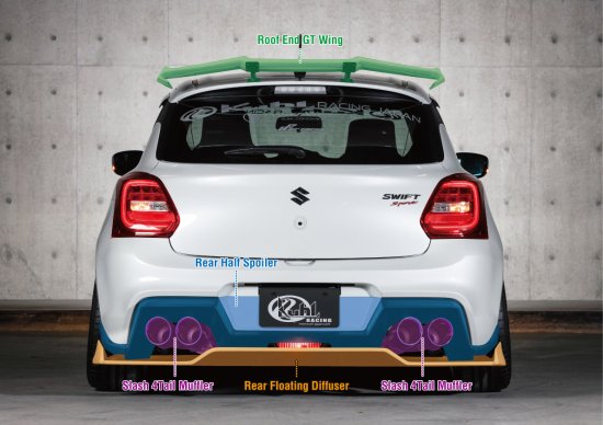 KUHL RACING 33R-SS REAR HALF SPOILER PAINTED 1 TONE FOR SUZUKI SWIFT SPORTS ZC33S KUHL-00006